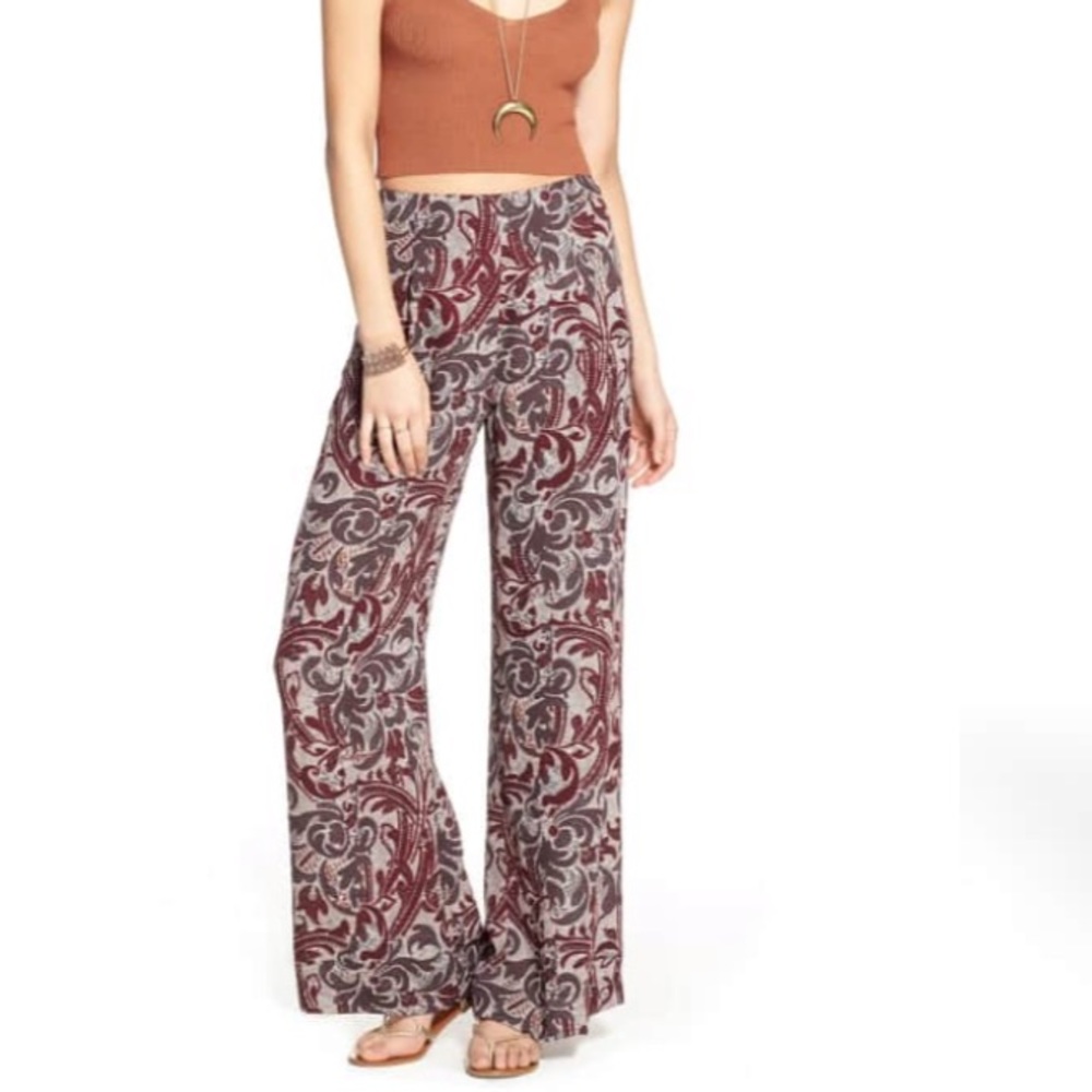 ASTR Mosaic Print Wide Leg Pants